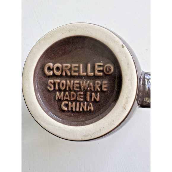 Set of 5 - Corelle Stoneware Chocolate Brown Coffee Mugs Cups - Good Shape! - Picture 2 of 4